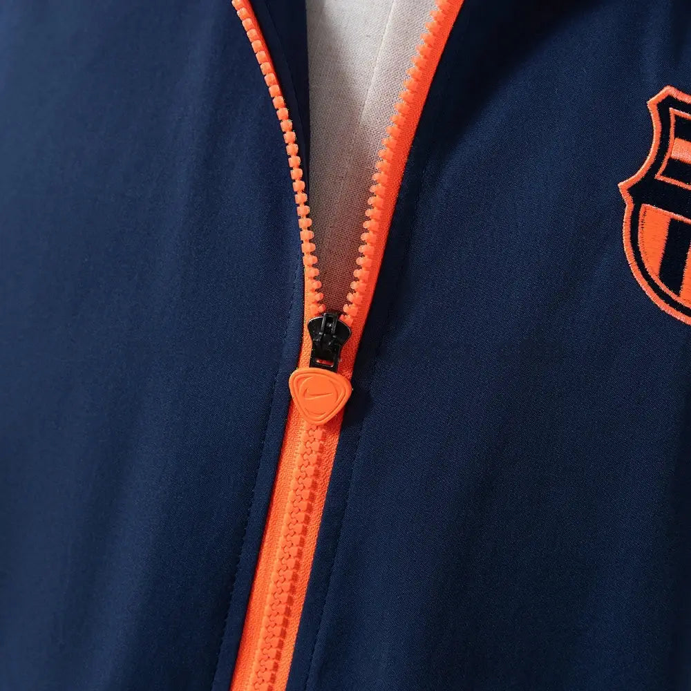 Veste Coupe-Vent Bleu Marine et Orange