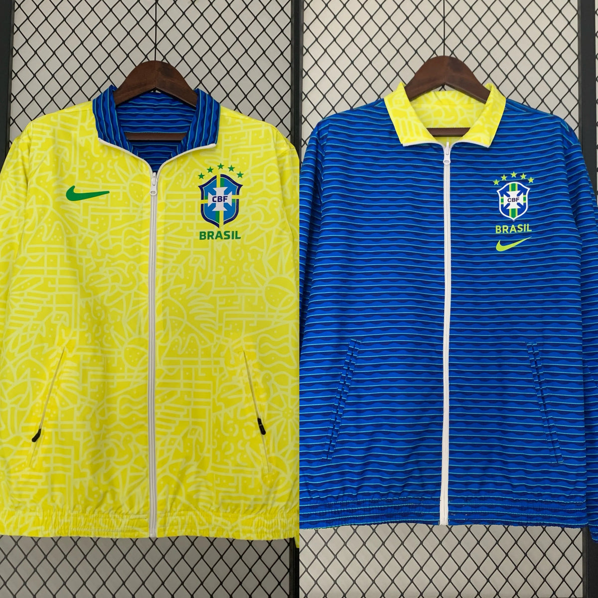 Veste coupe-vent Brésil/Brazil jaune/bleu 2023/24