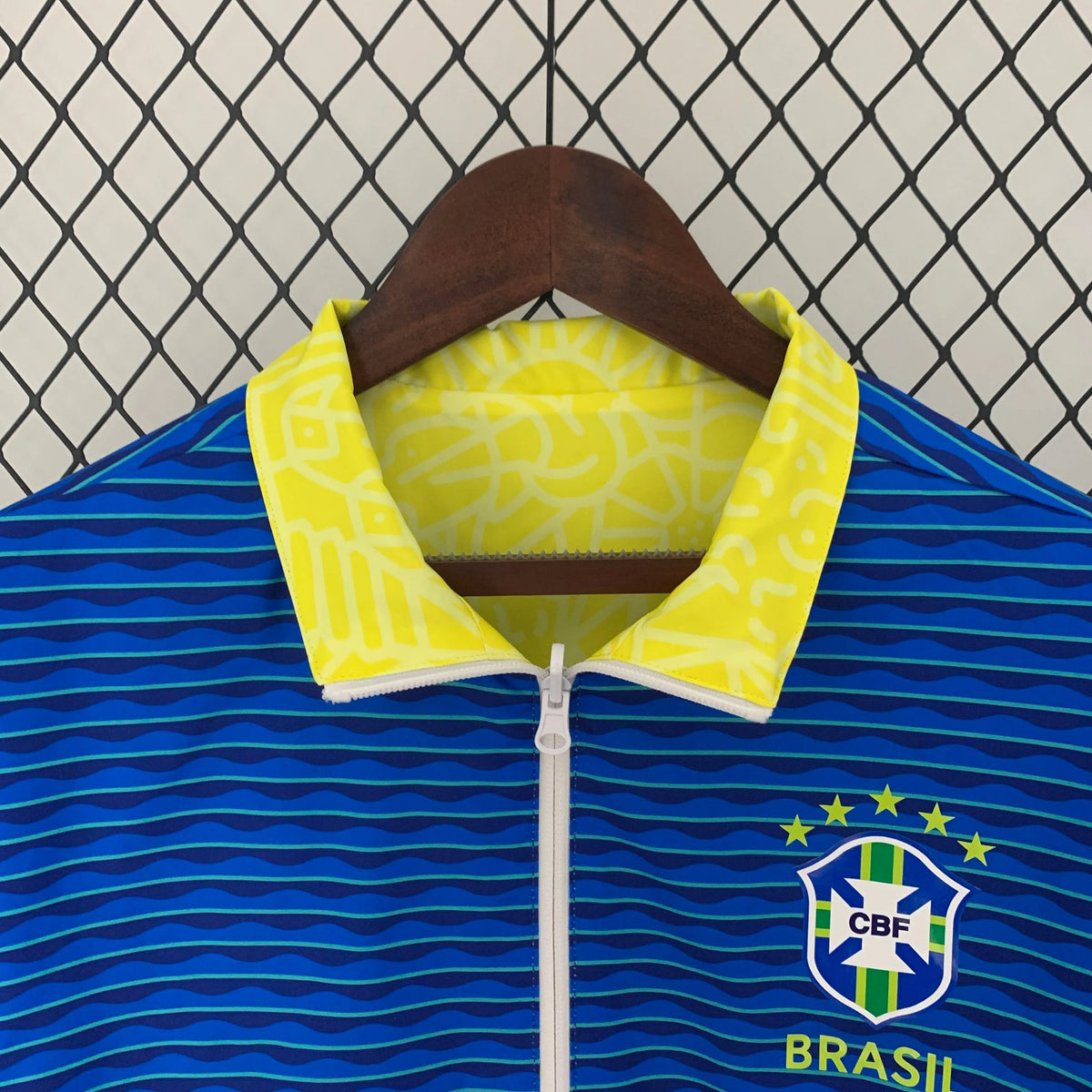 Veste coupe-vent Brésil/Brazil jaune/bleu 2023/24