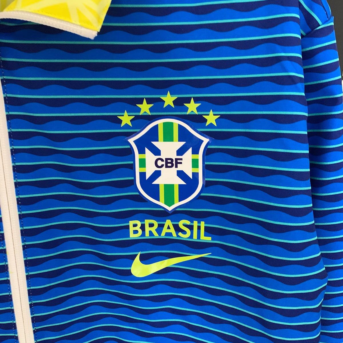 Veste coupe-vent Brésil/Brazil jaune/bleu 2023/24