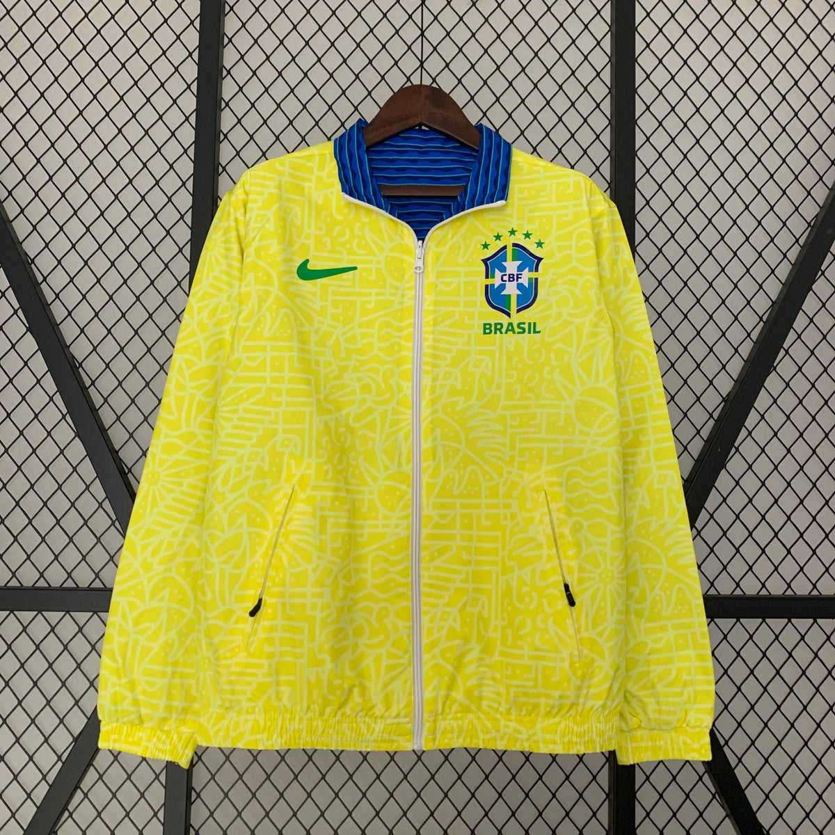 Veste coupe-vent Brésil/Brazil jaune/bleu 2023/24