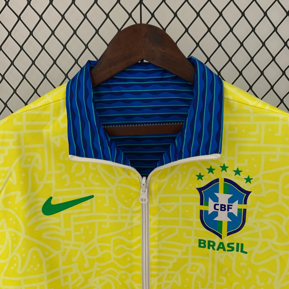 Veste coupe-vent Brésil/Brazil jaune/bleu 2023/24