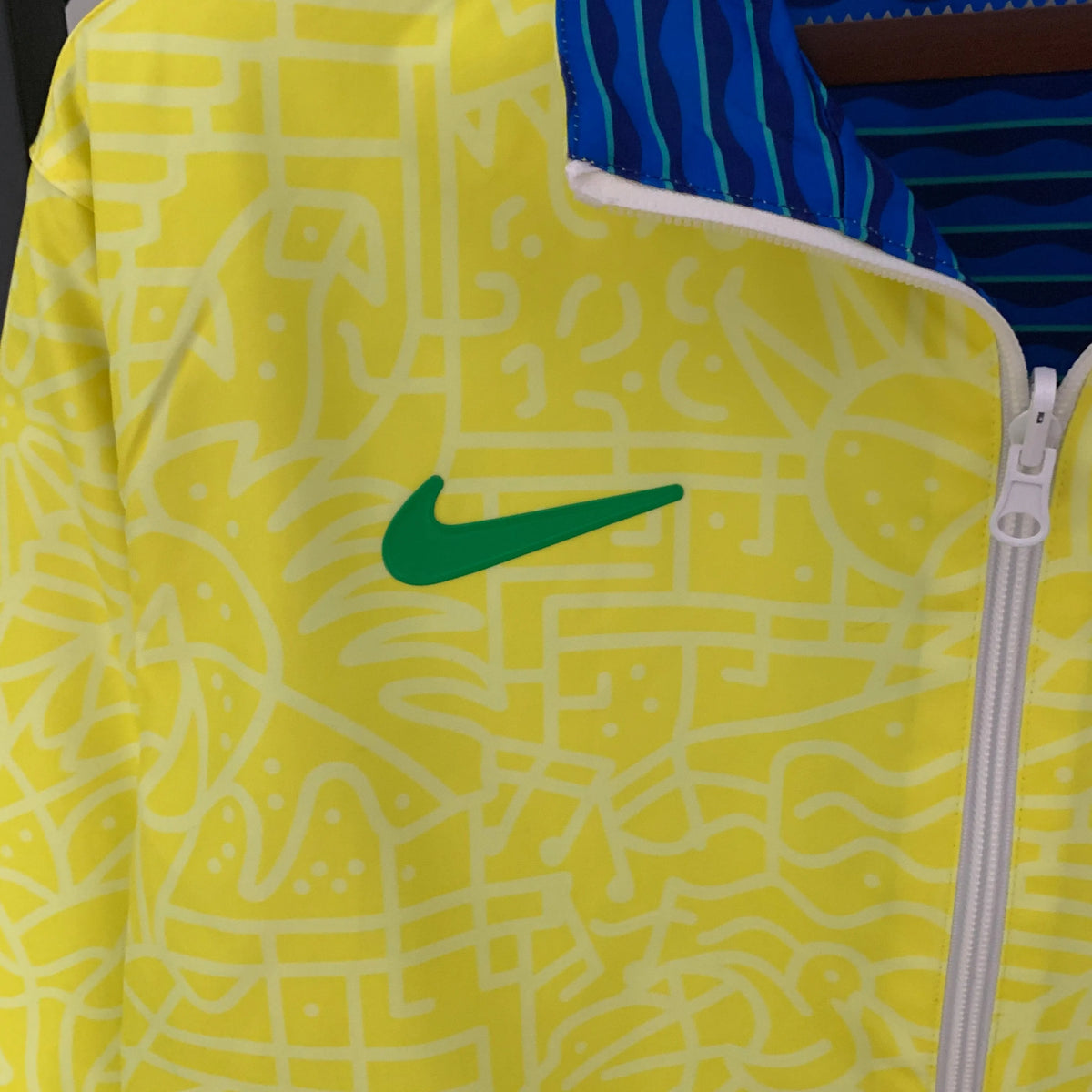 Veste coupe-vent Brésil/Brazil jaune/bleu 2023/24
