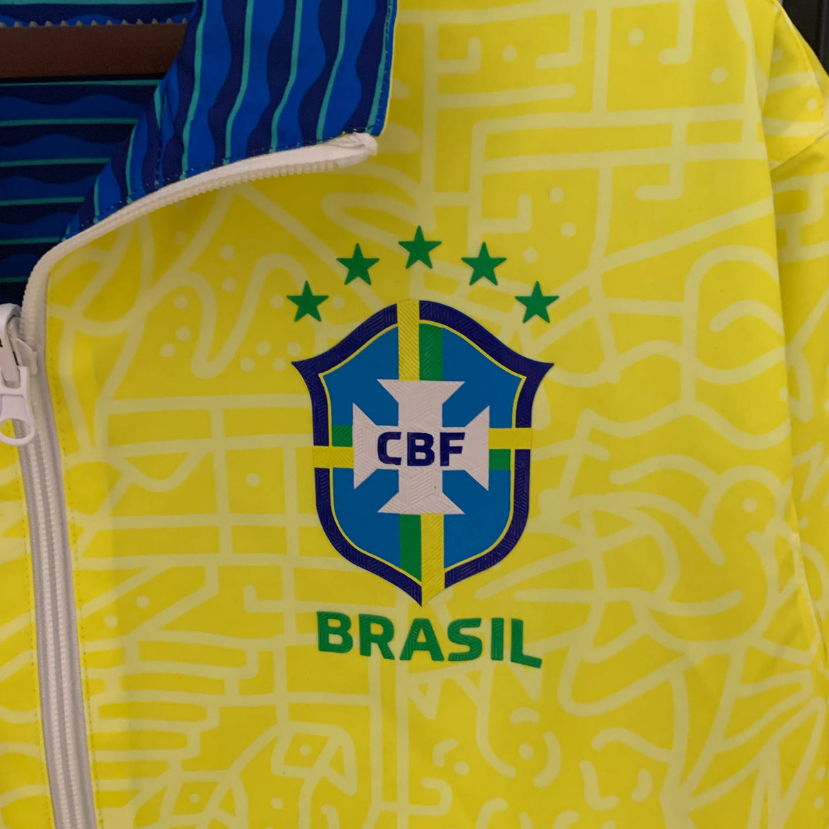 Veste coupe-vent Brésil/Brazil jaune/bleu 2023/24