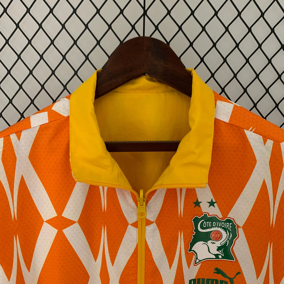 Veste coupe-vent Côte d’Ivoire/Ivory Coast réversible Orange 2023/24