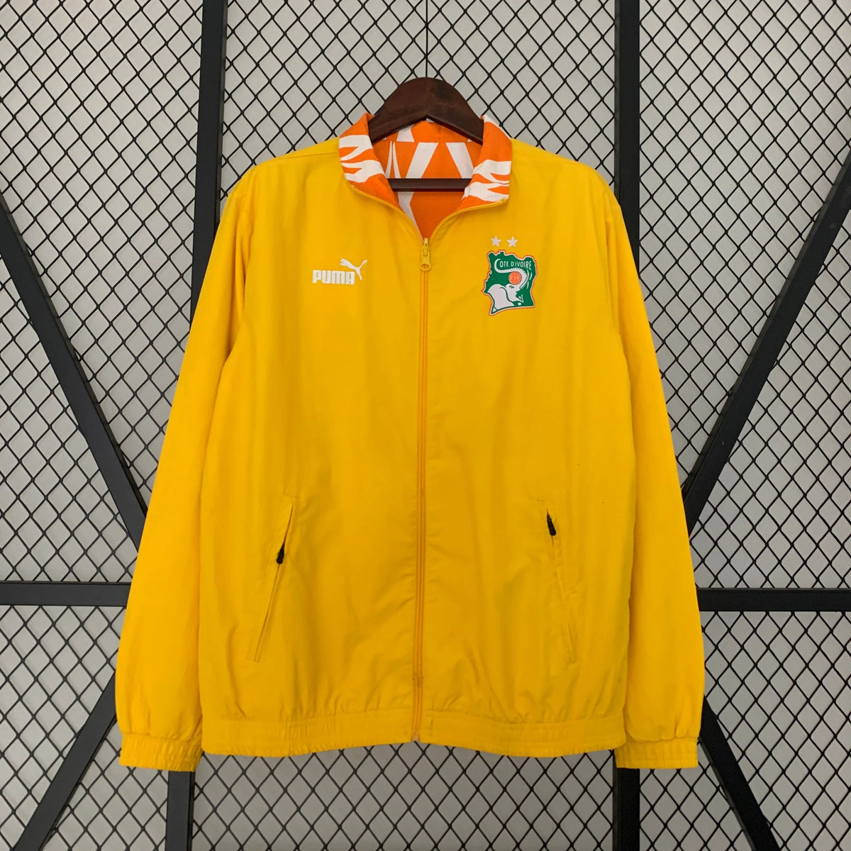 Veste coupe-vent Côte d’Ivoire/Ivory Coast réversible Orange 2023/24