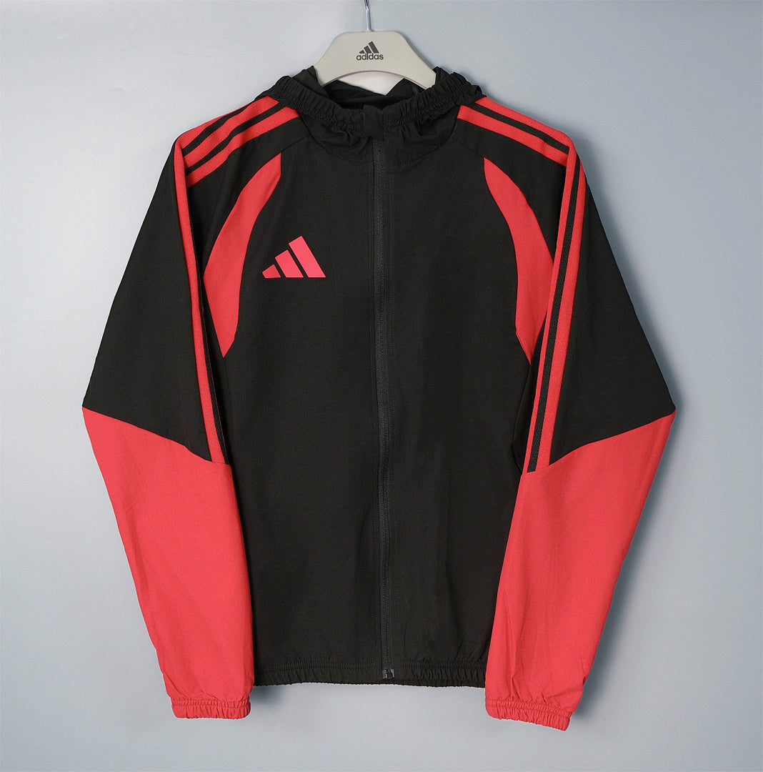 Veste coupe-vent jacket à capuche Noir et Rouge 2026/27