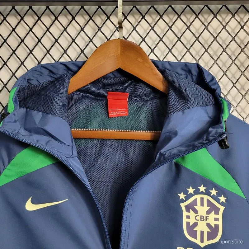 Veste coupe-vent jacket Brésil/Brazil bleu/vert 2023/24