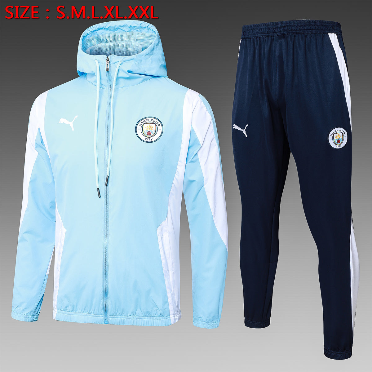 Veste Coupe-Vent Manchester City 2023/24 - Bleu Ciel