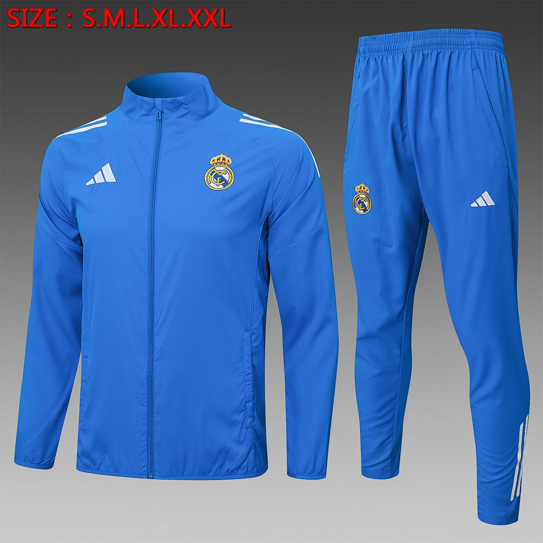 Veste Coupe-Vent Real Madrid 2025/26- Bleu Lagon