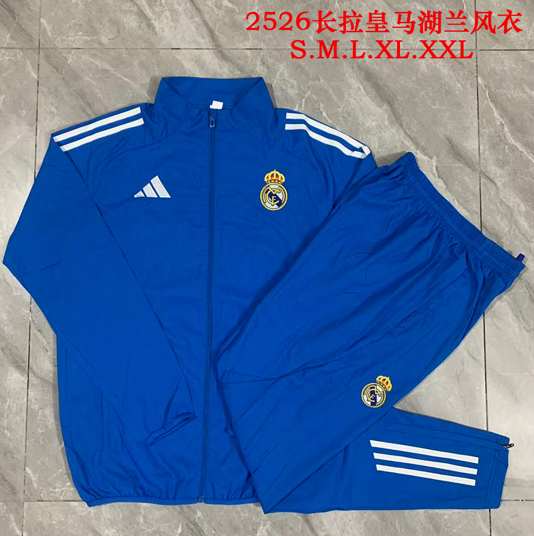 Veste Coupe-Vent Real Madrid 2025/26- Bleu Lagon
