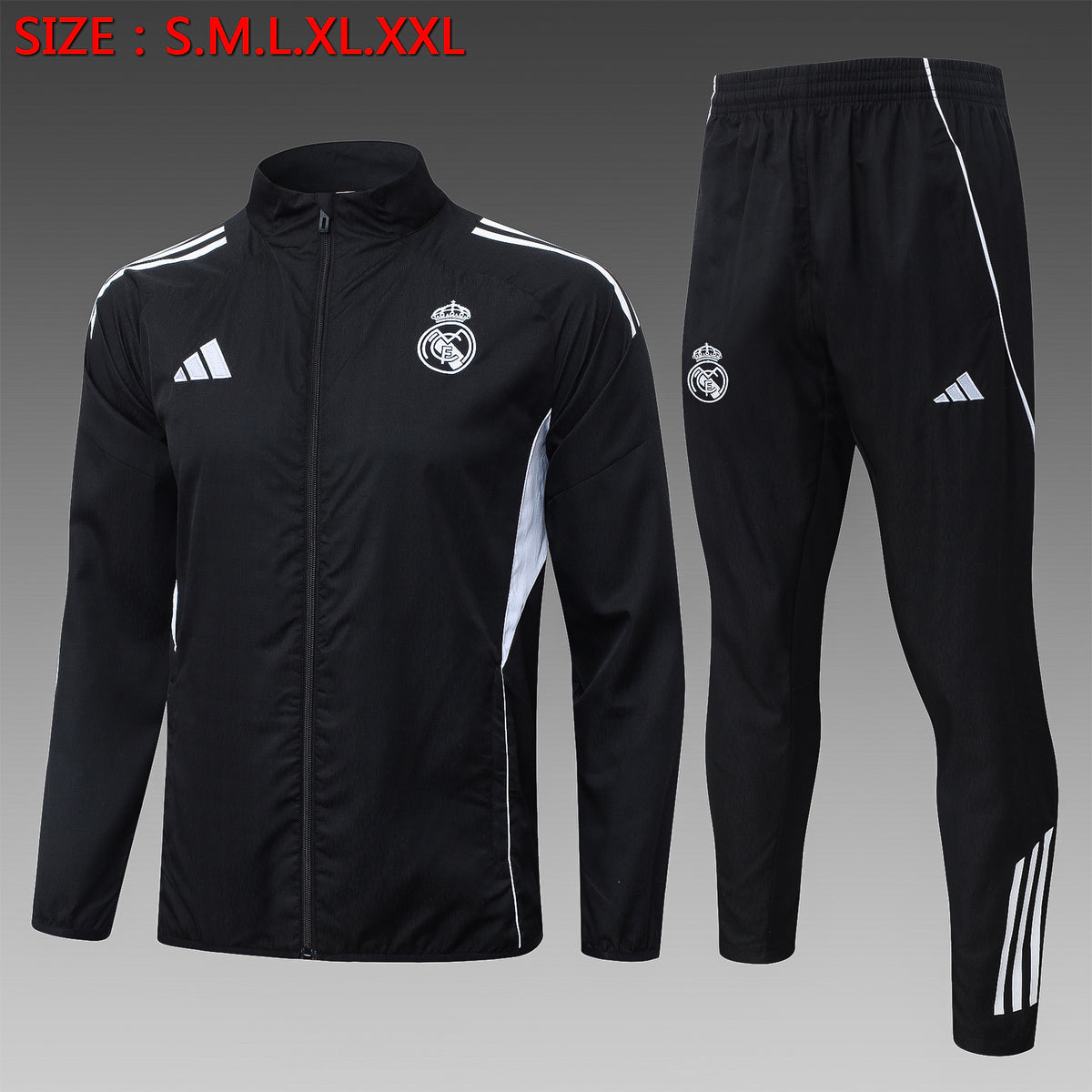 Veste Coupe-Vent Real Madrid 2025/26 - Noir