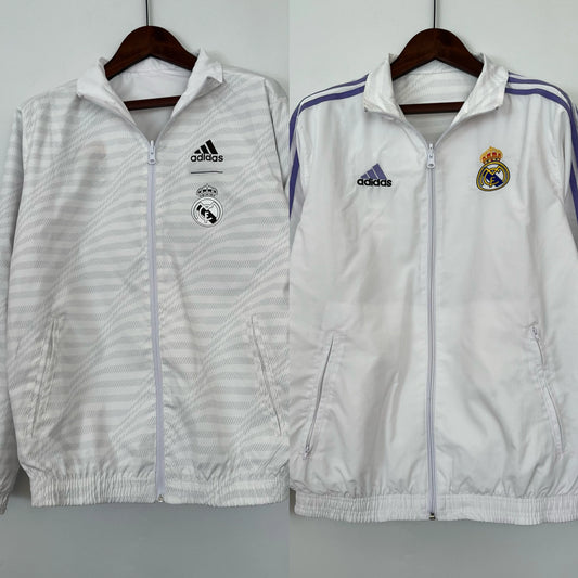 Veste coupe-vent Real Madrid réversible blanche 2023/24