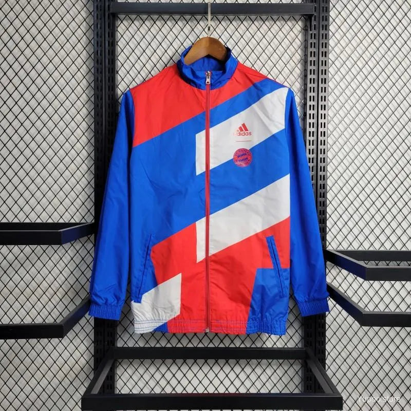 Veste coupe-vent réversible Bayern Munich bleu/rouge 2023/24