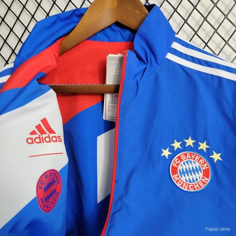 Veste coupe-vent réversible Bayern Munich bleu/rouge 2023/24