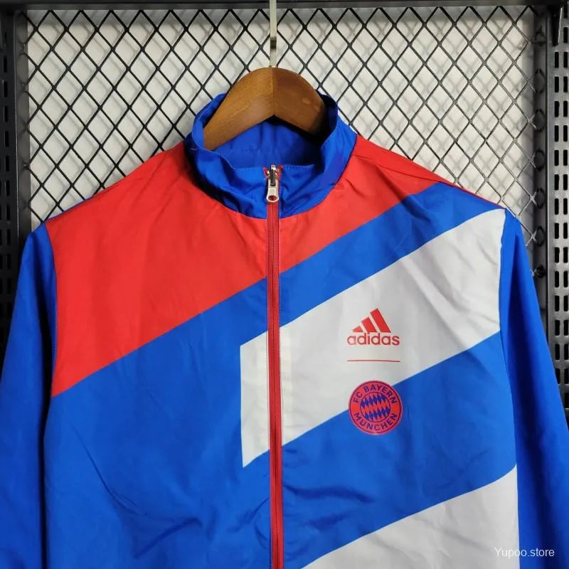 Veste coupe-vent réversible Bayern Munich bleu/rouge 2023/24