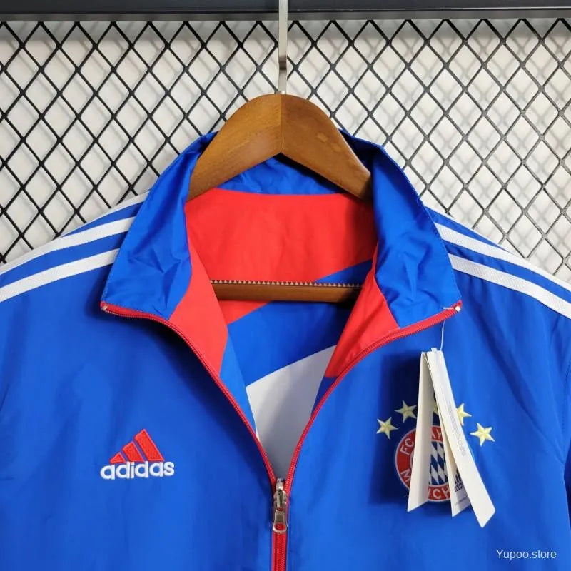 Veste coupe-vent réversible Bayern Munich bleu/rouge 2023/24