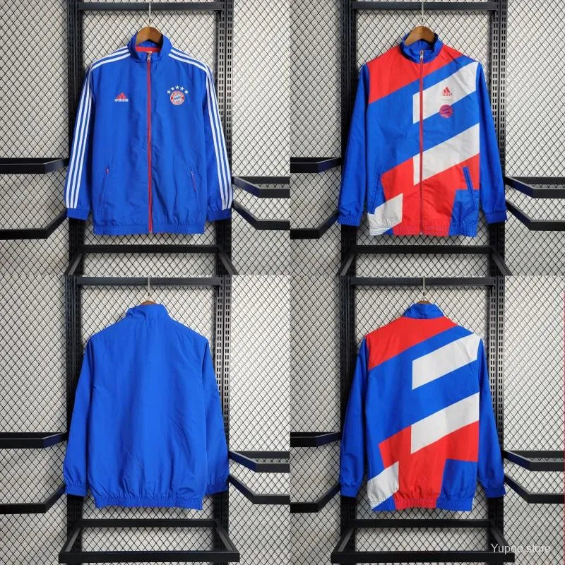 Veste coupe-vent réversible Bayern Munich bleu/rouge 2023/24