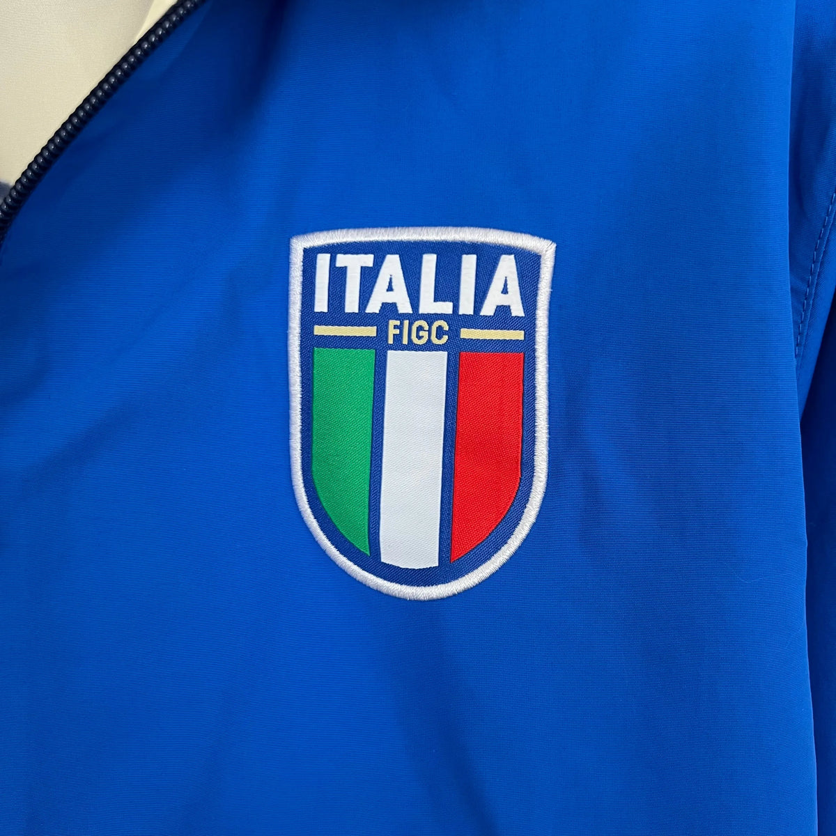 Veste coupe-vent réversible Italie/Italy beige/bleu 2023/24