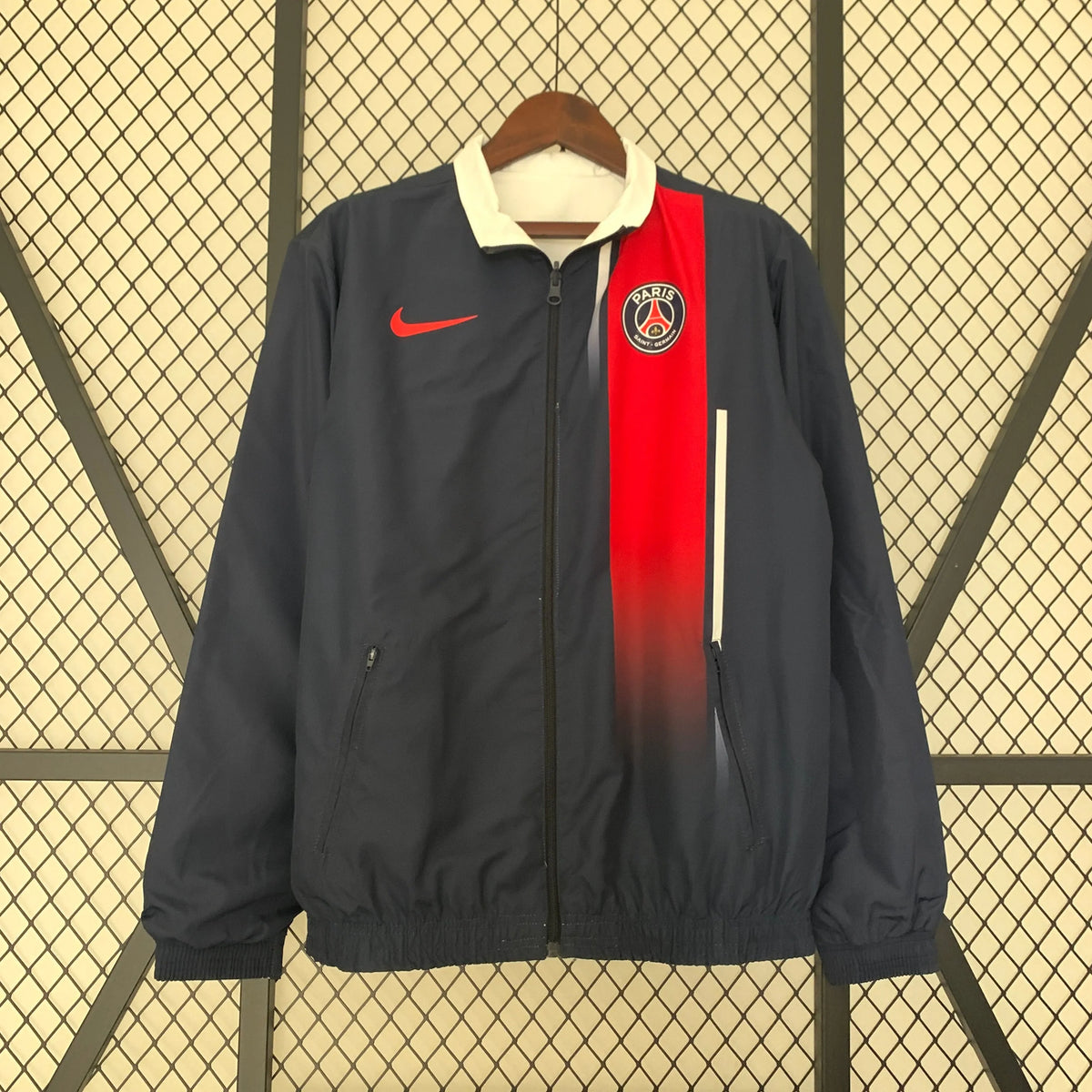 Veste coupe-vent Réversible PSG/Paris blanc/bleu 2023/24