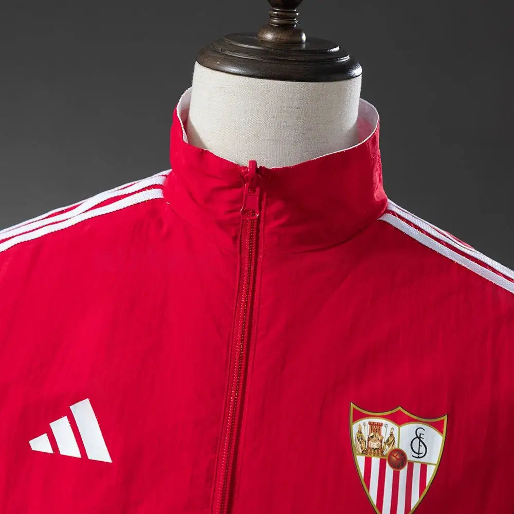 Veste Coupe-Vent Réversible Rouge et Blanc