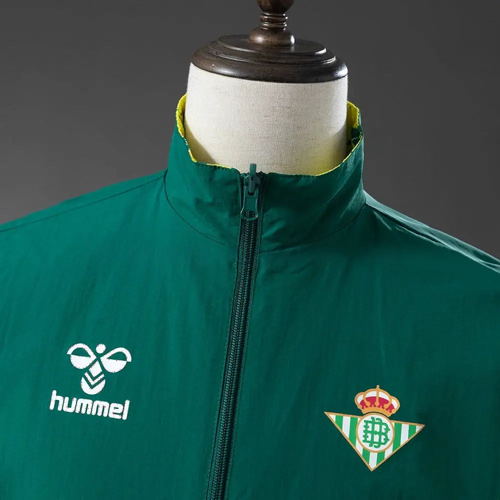 Veste Coupe-Vent Reversible Vert et Jaune