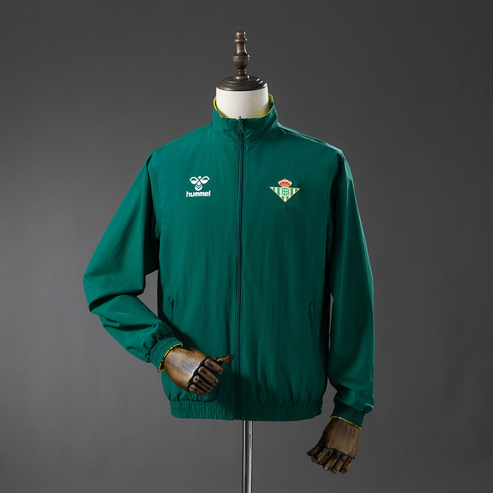 Veste Coupe-Vent Reversible Vert et Jaune