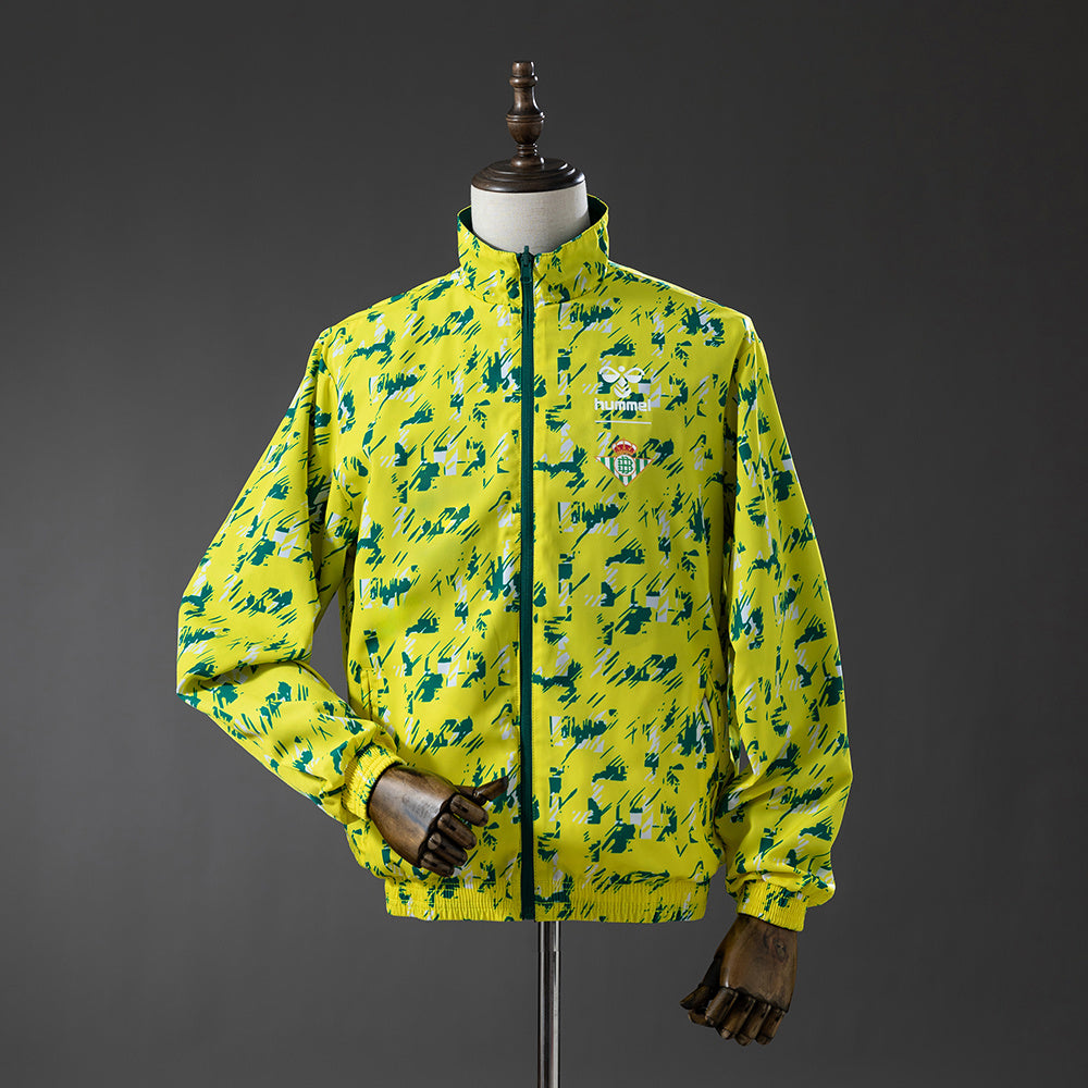 Veste Coupe-Vent Reversible Vert et Jaune