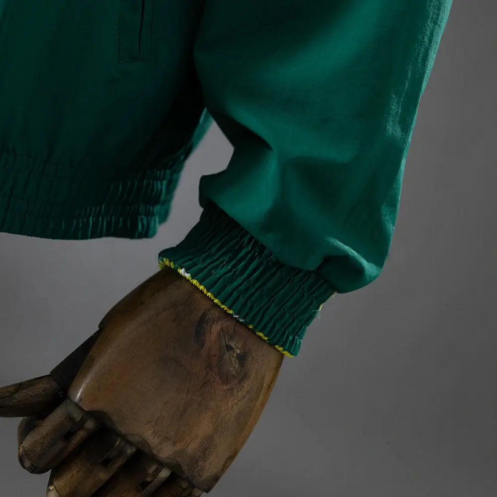 Veste Coupe-Vent Reversible Vert et Jaune