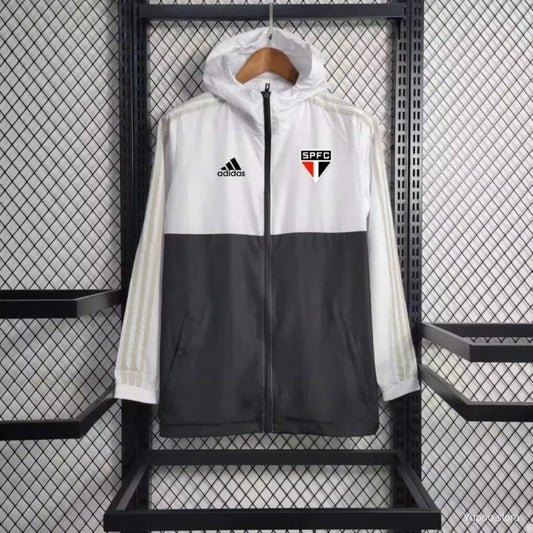 Veste coupe-vent Sao Paulo blanc/noir 2023/24