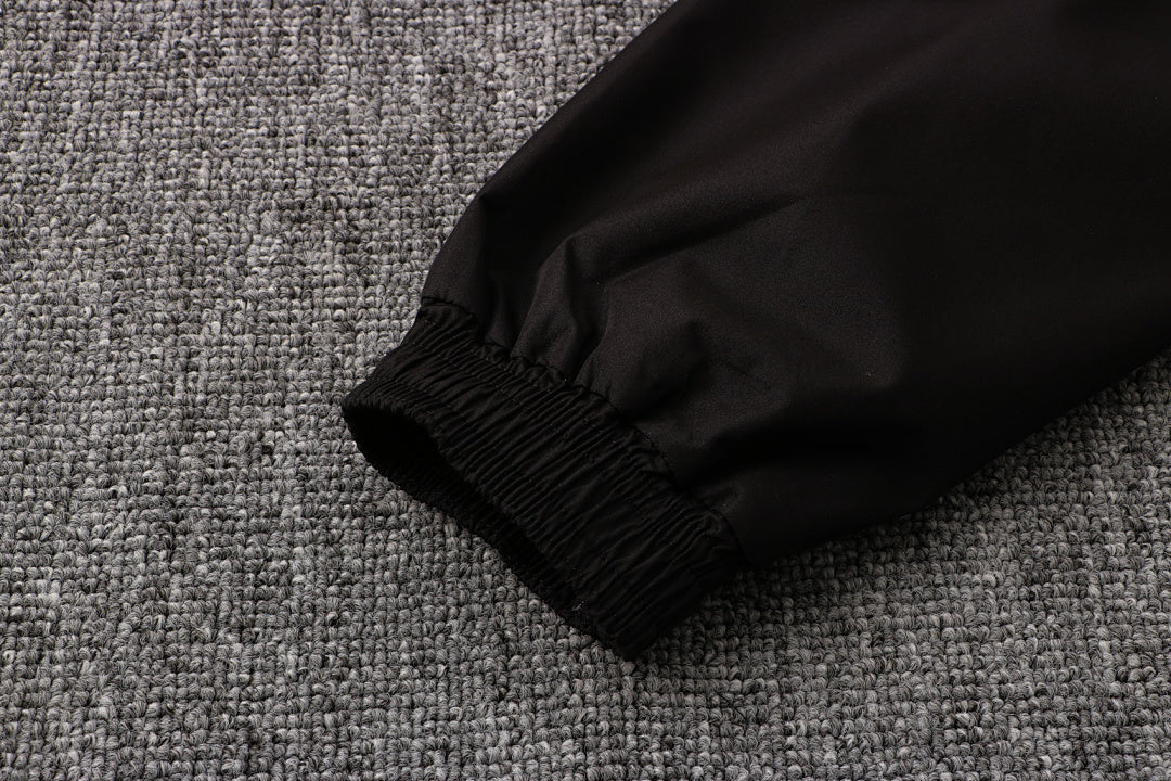 Veste Coupe-Vent Sport Noir/Bleu - Avec Capuche