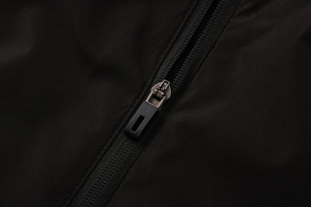 Veste Coupe-Vent Sport Noir/Bleu - Avec Capuche