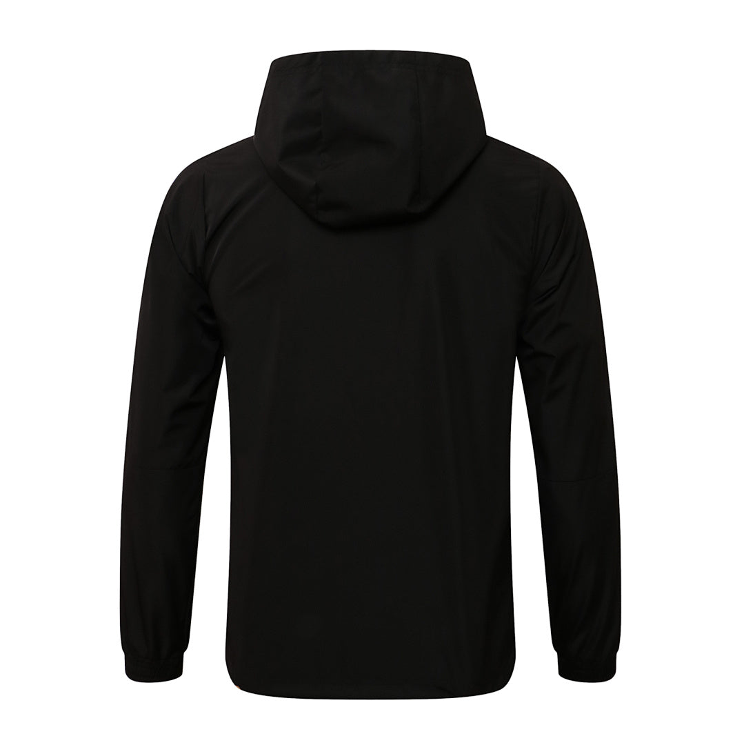Veste Coupe-Vent Sport Noir/Bleu - Avec Capuche