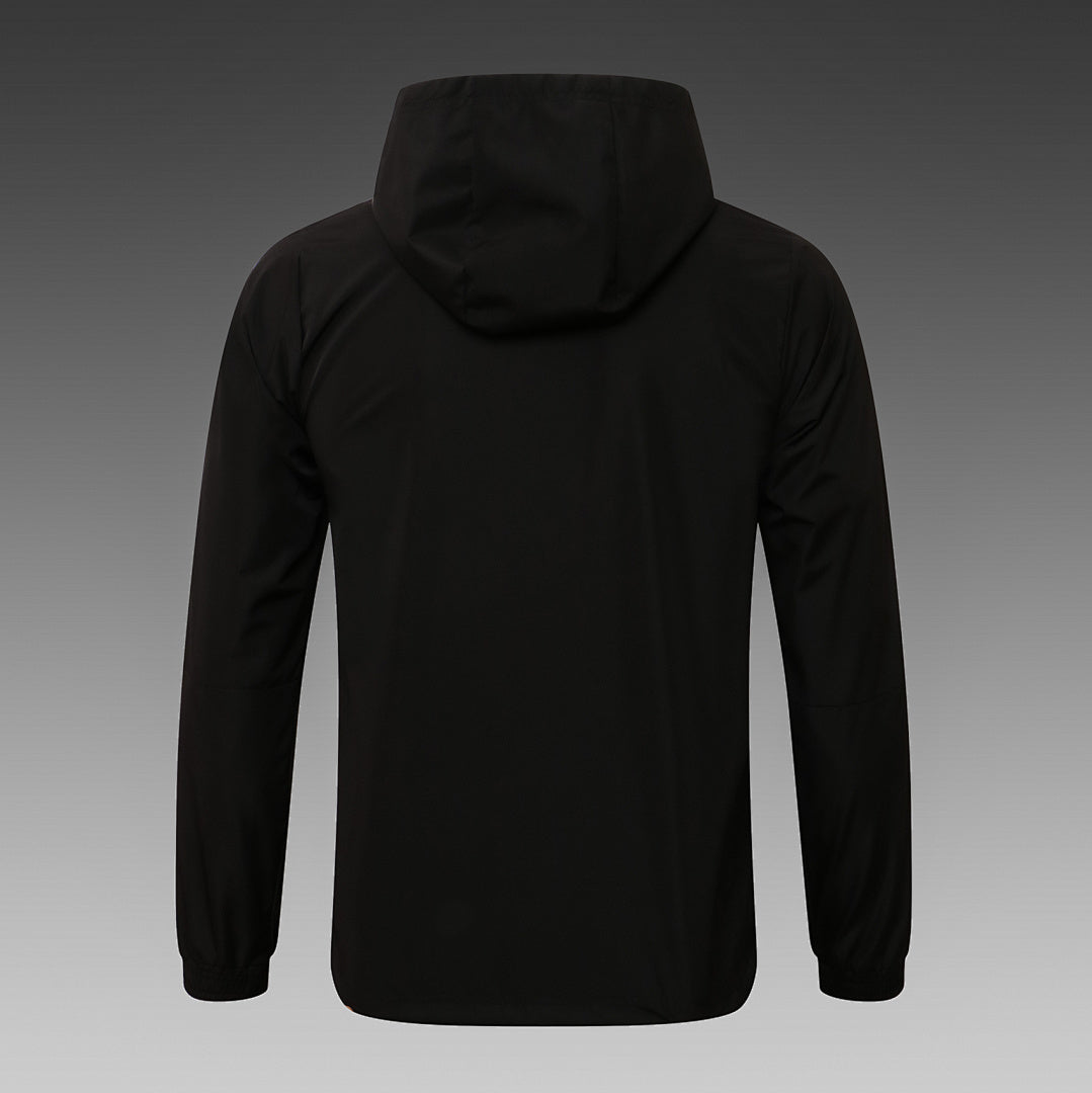 Veste Coupe-Vent Sport Noir/Bleu - Avec Capuche