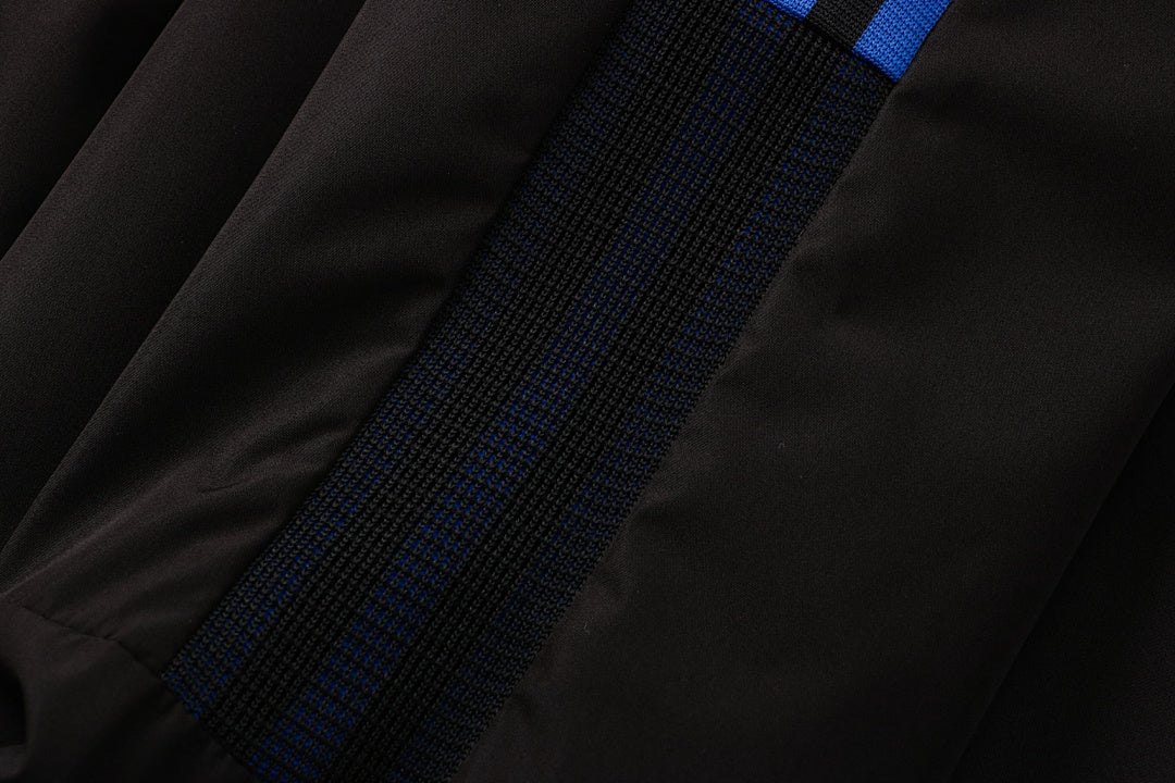 Veste Coupe-Vent Sport Noir/Bleu - Avec Capuche