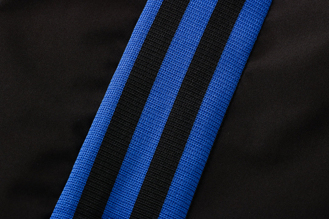 Veste Coupe-Vent Sport Noir/Bleu - Avec Capuche