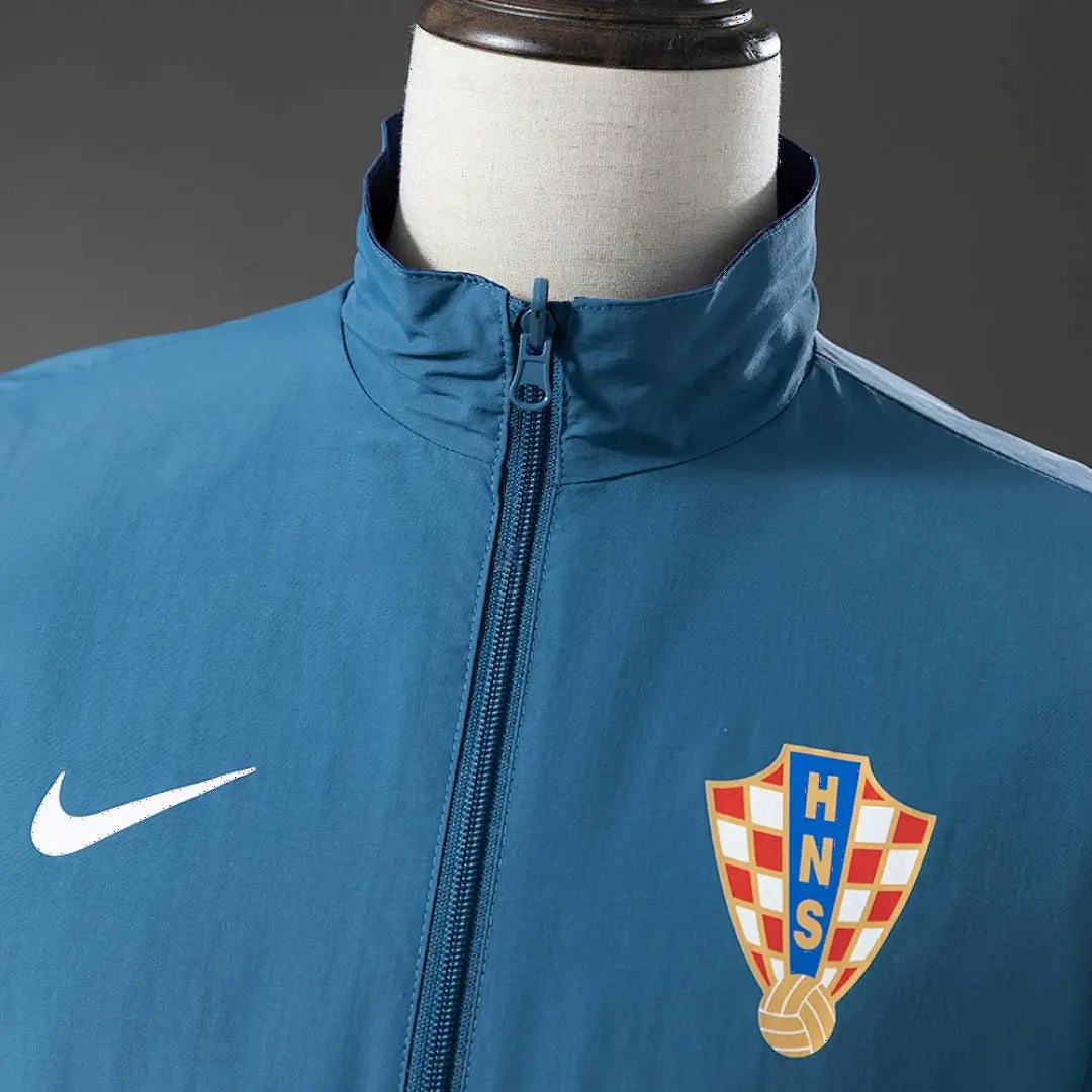 Veste Croatie Coupe-Vent Reversible Bleu Marine & Bleu Ciel