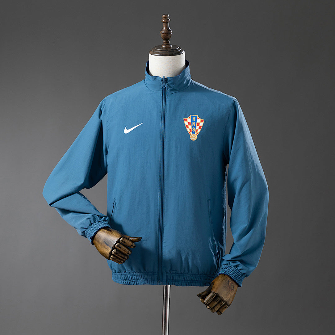 Veste Croatie Coupe-Vent Reversible Bleu Marine & Bleu Ciel