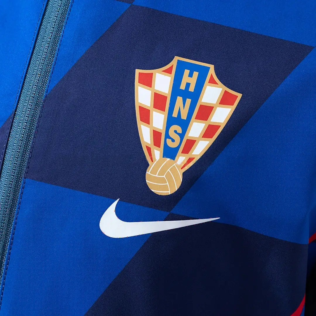 Veste Croatie Coupe-Vent Reversible Bleu Marine & Bleu Ciel