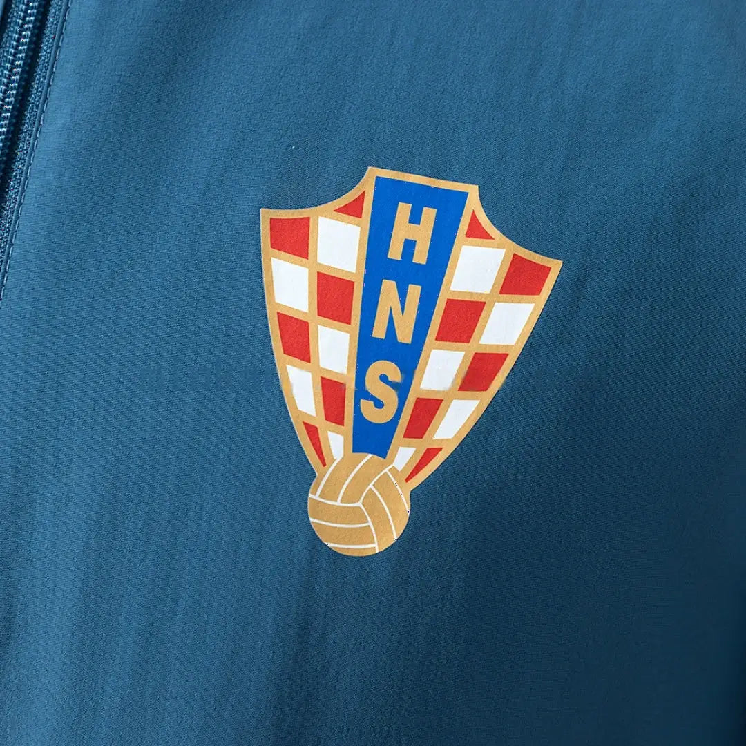 Veste Croatie Coupe-Vent Reversible Bleu Marine & Bleu Ciel