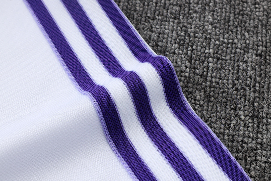 Veste de survêtement rétro zip complet Real Madrid blanc 2025/26