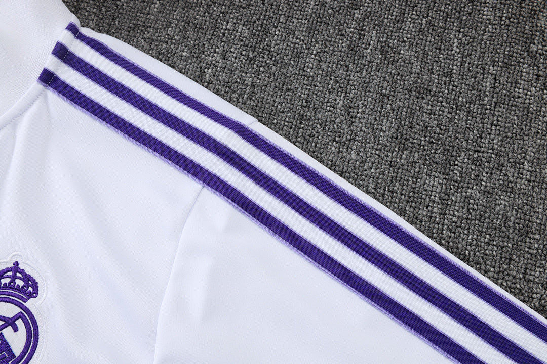 Veste de survêtement rétro zip complet Real Madrid blanc 2025/26