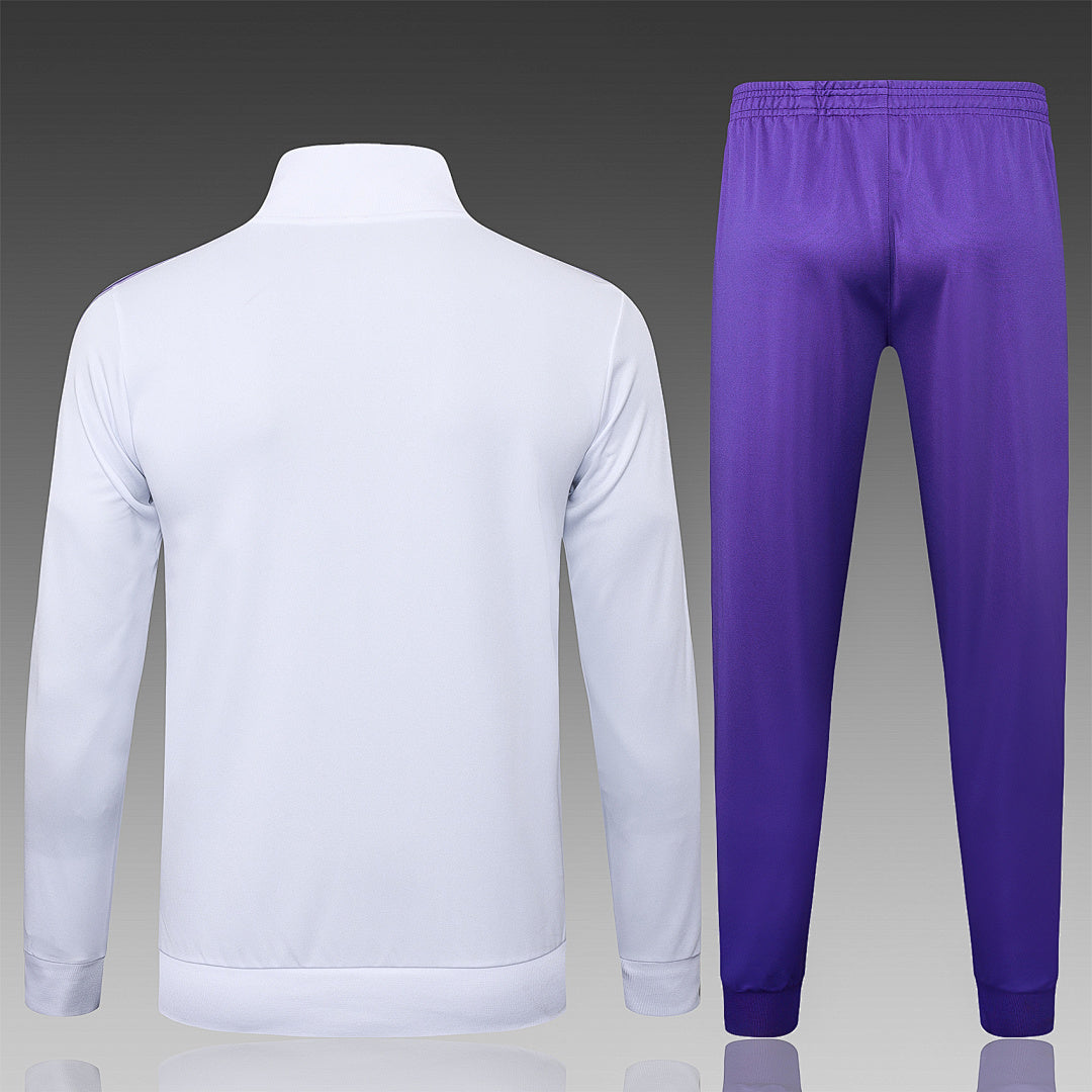 Veste de survêtement rétro zip complet Real Madrid blanc 2025/26