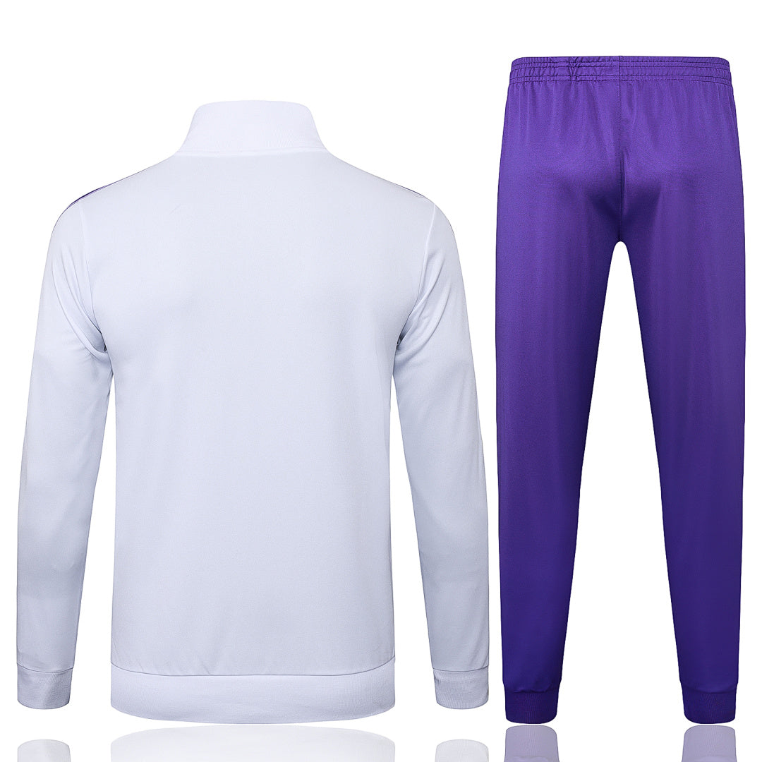 Veste de survêtement rétro zip complet Real Madrid blanc 2025/26