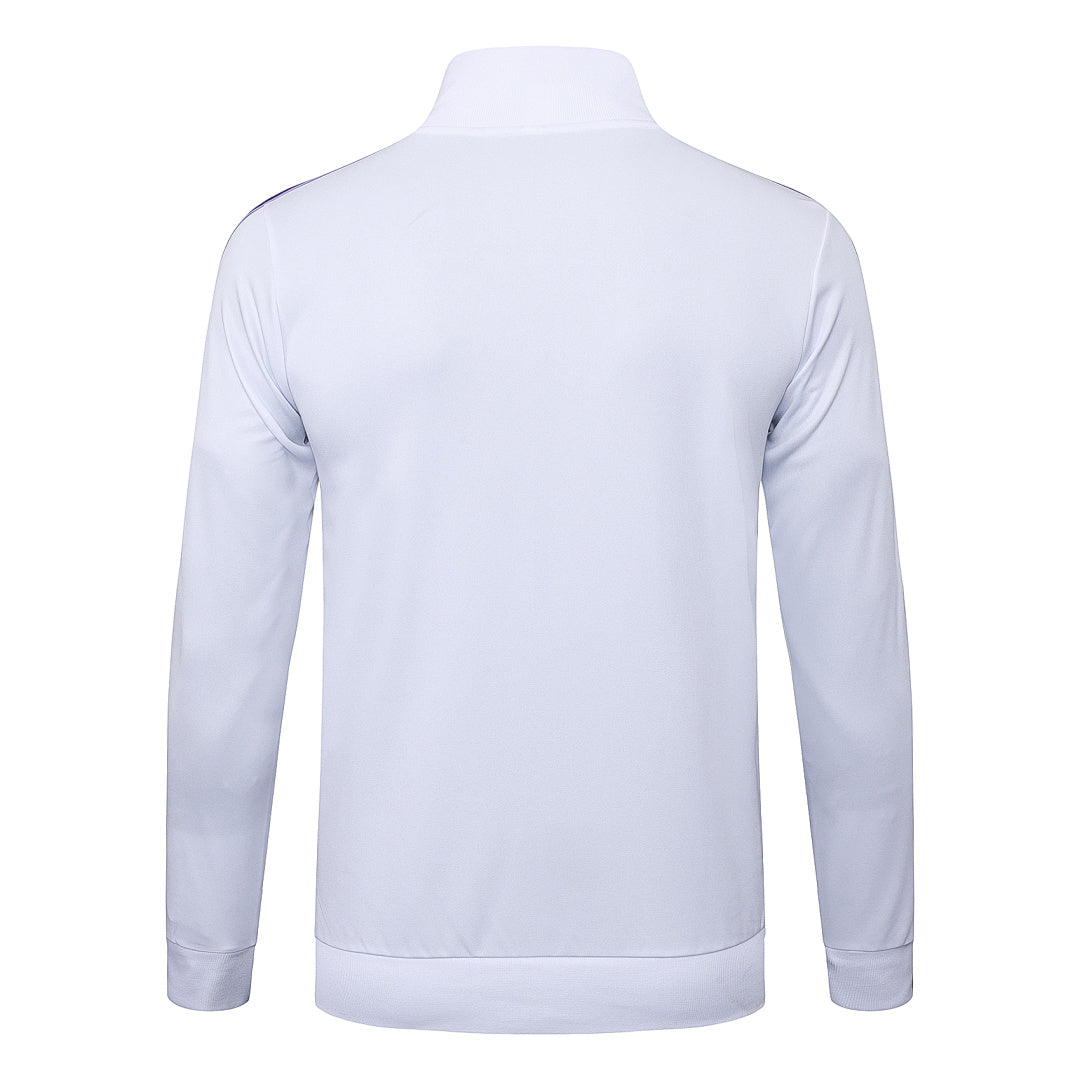 Veste de survêtement rétro zip complet Real Madrid blanc 2025/26