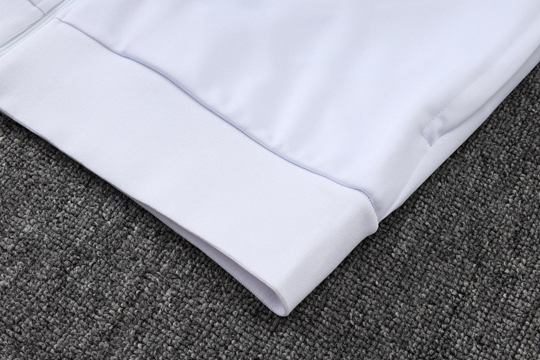 Veste de survêtement rétro zip complet Real Madrid blanc 2025/26