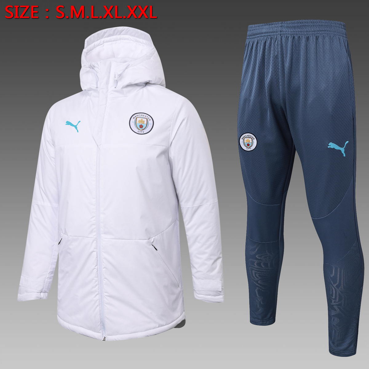 Veste Matelassée Manchester City Blanc G270#