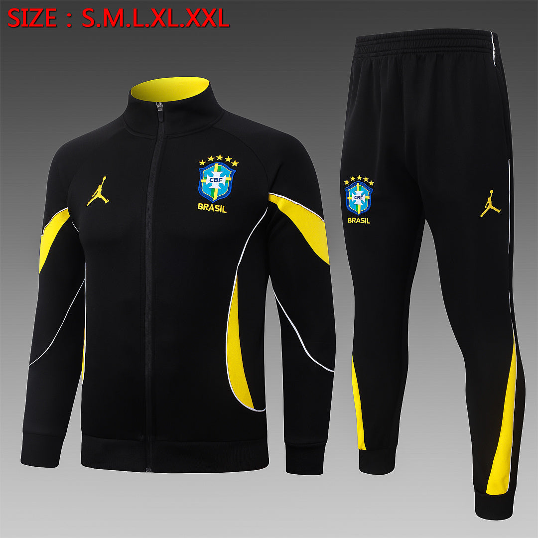 Veste zippée à capuche Brésil Noir Jaune