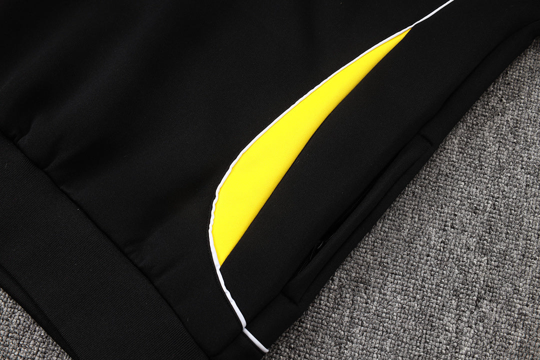 Veste zippée à capuche Brésil Noir Jaune
