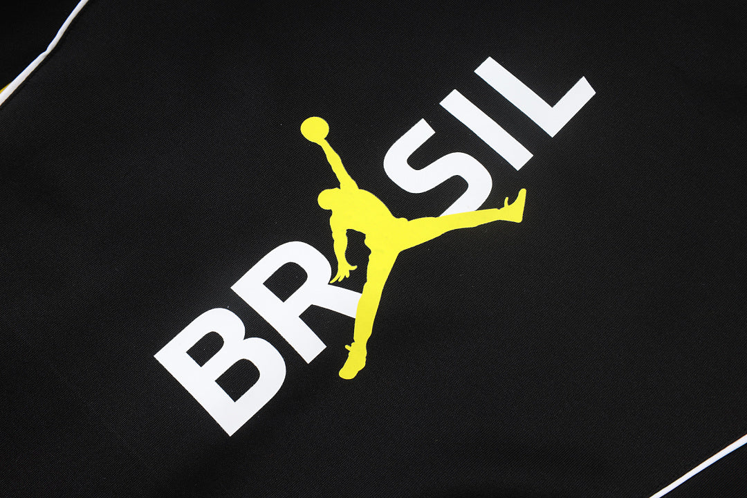 Veste zippée à capuche Brésil Noir Jaune